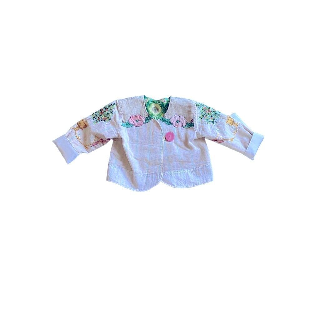 Handsewn toddler girls beautiful fully lined embroidered jacket size 3T ￼